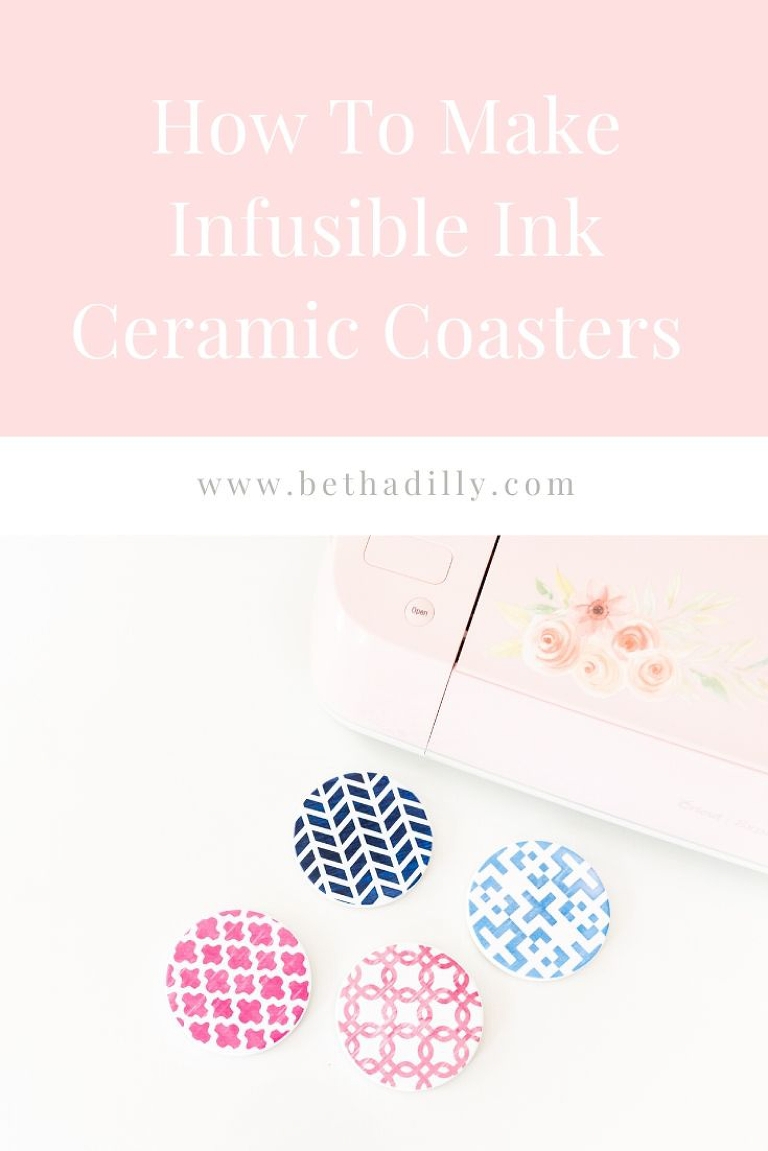 Infusible Ink Ceramic Coaster Beginner Tutorial | www.bethadilly.com