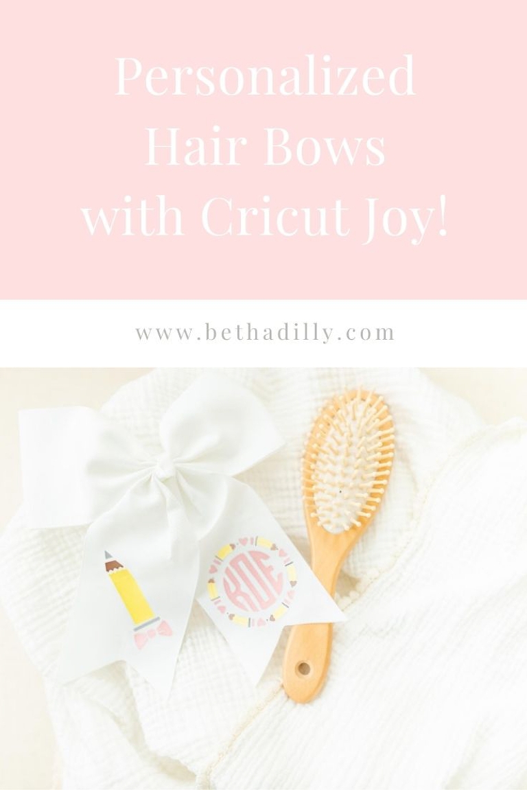 Personalized Hair Bows with Cricut Joy! | www.bethadilly.com