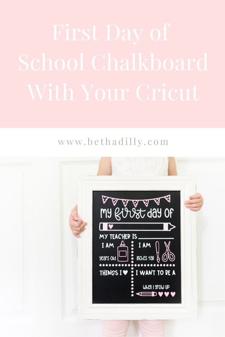 DIY First Day of School Chalkboard Sign | www.bethadilly.com