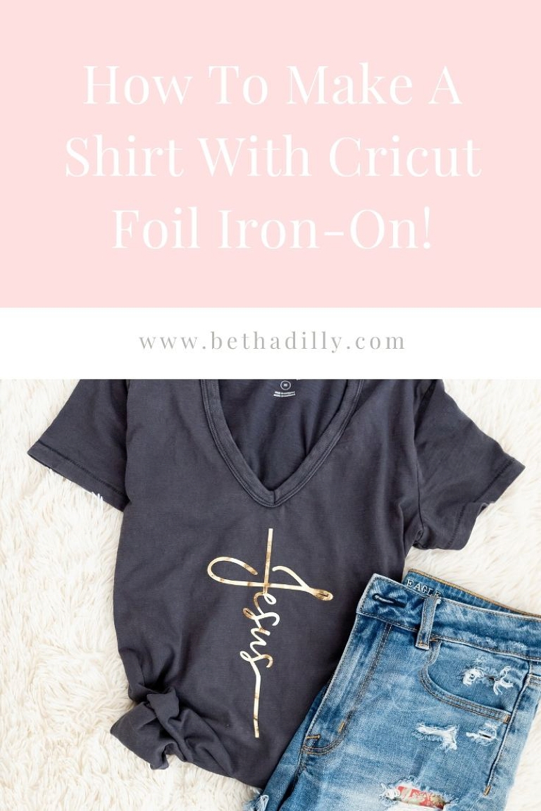 Cricut Foil Iron On : How To Make a Shirt With Foil Iron On | www.bethadilly.com