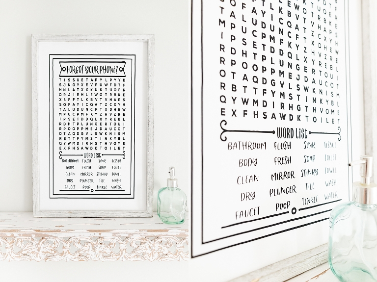 How To Iron On Painted Wood : Make A Bathroom Word Search Sign | www.bethadilly.com